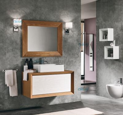 China Waterproof White Timber Vanity , White Big Drawer Timber Slab Bathroom Vanity for sale