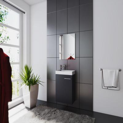 China Simple Grey Floor Standing Bathroom Vanity Units Only Door Thin Ceramic Basin for sale