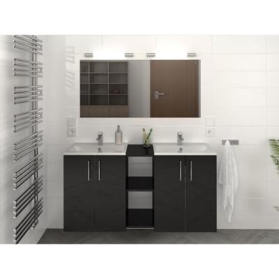 China Waterproof Design Double Sink Vanity With Drawers , High Gloss Double Basin Vanity for sale