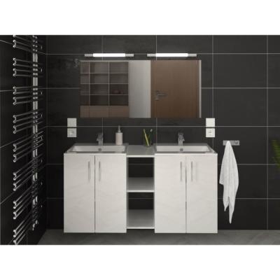 China 4 Doors Bathroom Double Vanities And Cabinets , 120 Inch Double Bowl Bathroom Vanity for sale