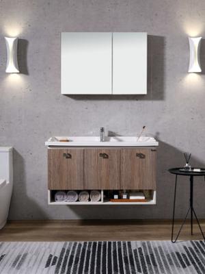 China Wall Hung Marble Top PVC Bathroom Vanity Antique Wooden Bathroom Furniture for sale