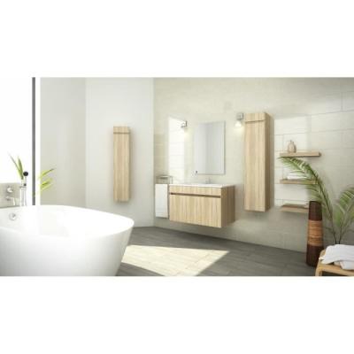 China Corner Contemporary Bathroom Vanities , Left Or Right Side Cabinet Vessel Sink Vanity for sale