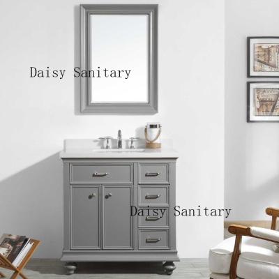 China Timber Durable Bathroom Floor Vanities With Brass Or Stainless Steel Handles for sale