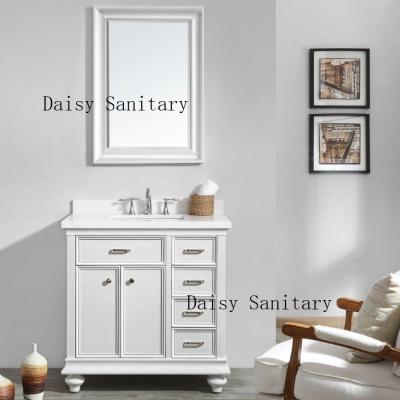 China 36 Solid Wood Bathroom Vanities , Antique White Bathroom Vanity CE Passed for sale