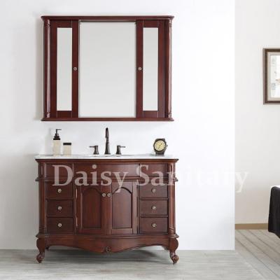 Chine Le bois solide de salle de bains de marguerite d'utilisation classique de vanité conçoit avec l'armoire de miroir à vendre