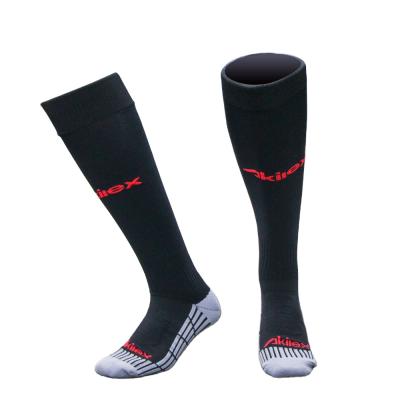 China Breathable On The Line Custom Mens Sport Baseball Soccer Football Club Socks Long Over The Knee High Football Sock for sale