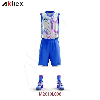 China China Supplier Akilex Antibacterial Custom 2022 New Design Top Tier Mens Basketball Uniforms Sublimation for sale