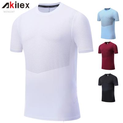 China Breathable Compression T Shirts Mens Breathable Fitness Workout Running Training Wear for sale