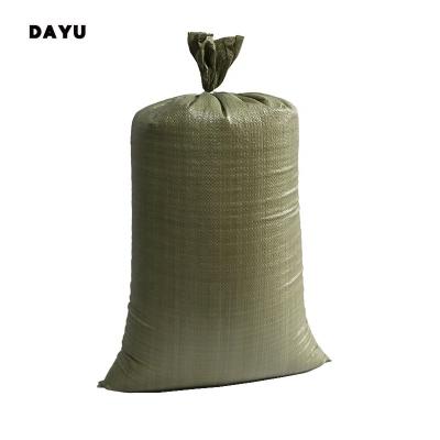 China Recyclable Earth Color Bestselling Grayish Green Poly Woven Bag For Sand Industry for sale