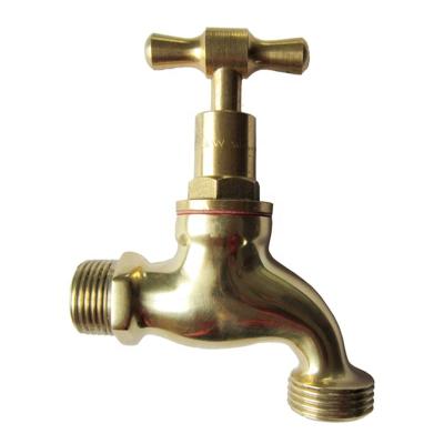 China Stylish 20mm Polished Brass Basin Hose Water Bib Faucet With Male Thread for sale