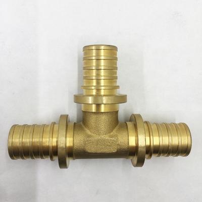 China Connect Hoses Otore Valve 1/2 Inch Brass Tee / 3Way Pex Crimp Fitting for sale