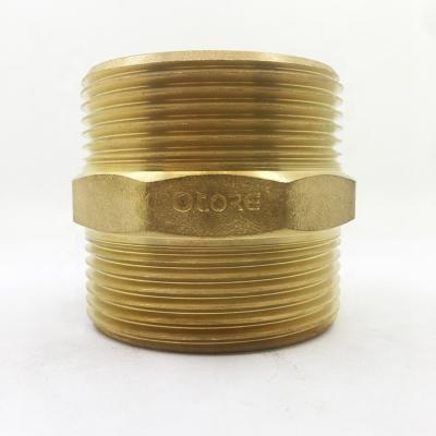 China Easy To Disassemble No Tools Flared Required China Factory Brass Hexagon Equal Plumbing Fitting Nipple for sale