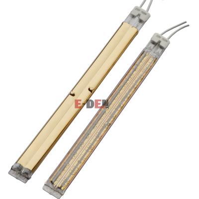 China Infrared Lamp 480V 4200W Glass Quartz Medium Wave Response Lamp Infrared Printing Twin Tube With Gold Reflector for sale