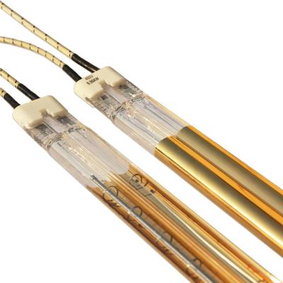 China Paper/Textiles Drying/3D Printing Halogen Twin Infrared Quartz Lamp Heat Shortwave Gold Reflector Tube Infrared Heating Lamp for sale