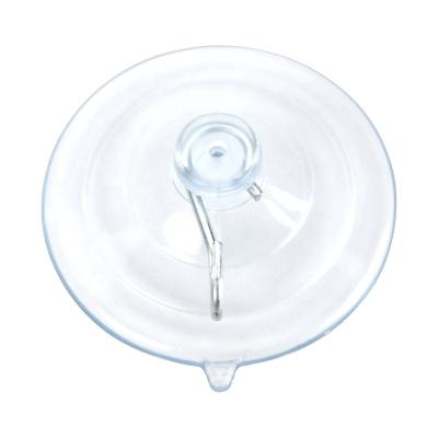 China Easy to use transparent 60mm diameter large suction cup with single metal hook for sale