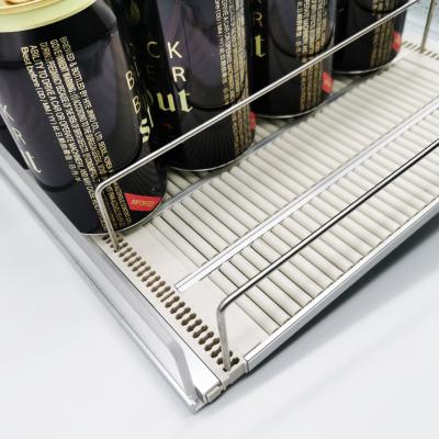 China Supermarket Display Adjustable Drink Cooler Food Slides Gravity Roller Shelf Customized Size for sale