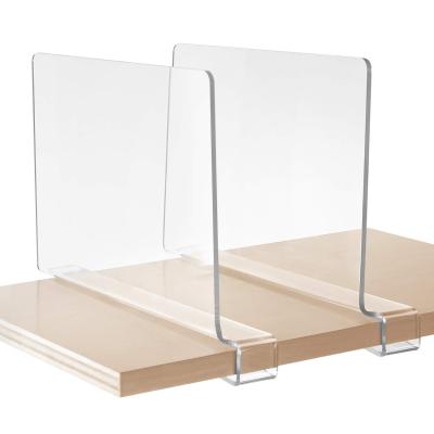 China Amazon Hot Selling Custom Size Adjustable Clear Acrylic Shelf Shelf Divider for Cabinet and Bookcase for sale