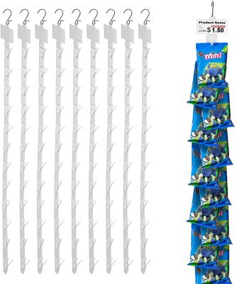 China Supermarkt Low MOQ Plastic Hanging Shelf Display Clip Strips For Retail Display With Label Header for sale