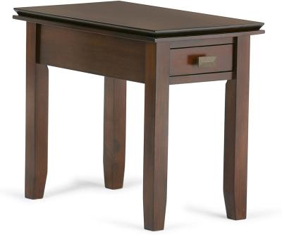 China Modern Rectangular Reddish Brown Detachable Narrow Side Table With Storage Space, 1 Drawer For Living Room And Bedroom for sale