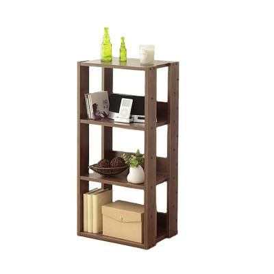 China Morden Thin 3-Layer Open Wood Rack Device, Tan Storage Shelf for sale