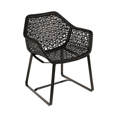 China Contemporary Modern Outdoor Rattan Arm Dining Chairs for sale