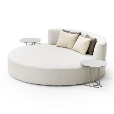 China Contemporary luxury waterproof fabric round outdoor daybed sofa with bed for sale