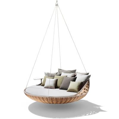 China Hot Sale Modern Outdoor PE Furniture Rattan Garden Swing Hanging Chair for sale