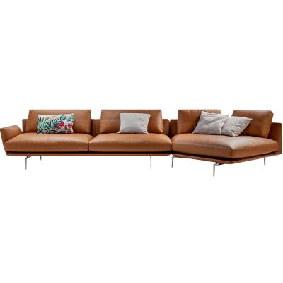 China Customized Modern Genuine Leather Sofa Set Leisure Designs Living Room Sofa for sale