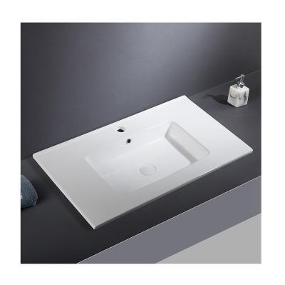 China Widely Used Modern Special Design White Ceramic Sink Bathroom Hand Table Top Wash Basin for sale