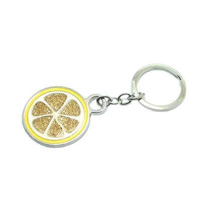 China Promotion Gift Transparent White Acrylic Crystal Key Chain Fruits Clear Acrylic Animal Women Orange Keychain Key Chain for sale