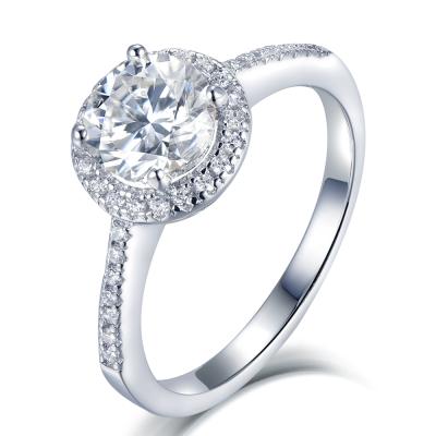 China FASHIONABLE Diamond S925 Sterling Silver White Gold Plated Moissanite Ring Engagement Rings Women Jewelry Rings for sale