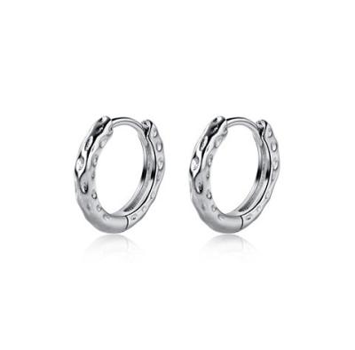 China Fashionable S925 Concave And Convex Edition Silver Irregular Geometric Earring Of Ring Earring Buckle Women Simple for sale