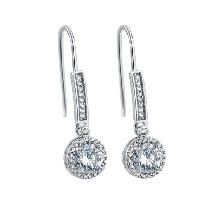 China Trendy Fashion Simple Design Gold and Silver Custom Circle Studs Hooks 925 Sterling Silver Gemstone Crystal Zircon Earring Jewelry for sale