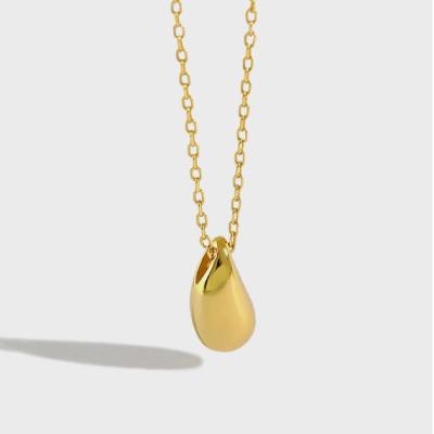 China FASHIONABLE 925 Sterling Sliver 14k 18k Gold Plated Wholesale High Quality Water Drop Women Pendant Necklace for sale