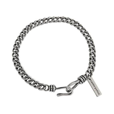 China TRENDY 925 Sterling Silver Minority Vintage Minority Link Chain Bangles Bracelet Jewelry 925 Bracelets for sale