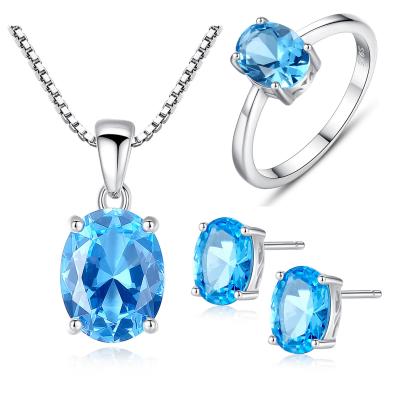 China TRENDY Tonglin Women Jewelry Set 925 Sterling Silver Jewelry Cubic Zirconia Round Shiny Cut Gold Plated Jewelry Set for sale