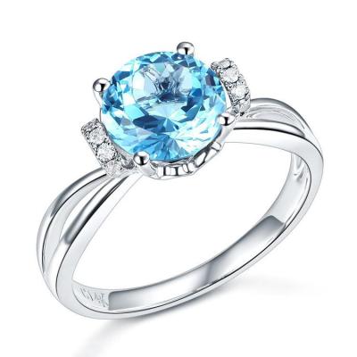 China Hot Sale Zircon Ring 925 Fashion Ring 925 Blue Diamond Ring Sterling Silver Jewelry Rings For Women for sale