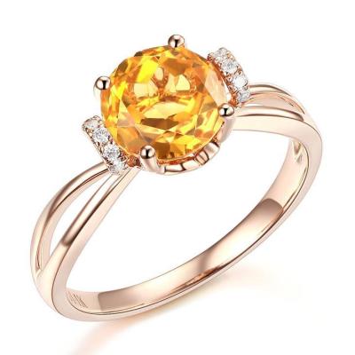 China FASHIONABLE Gold Crystal Gemstone Diamond Zircon Finger Ring Yellow Gold Jewelry Fashion Wedding Engagement Rings for sale