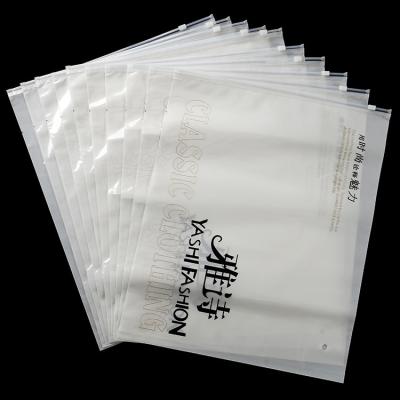 China Disposable Cpe Slider Ziplock Packaging Bags Matte Zipper Bag For Clothing Garment Grade Packaging for sale