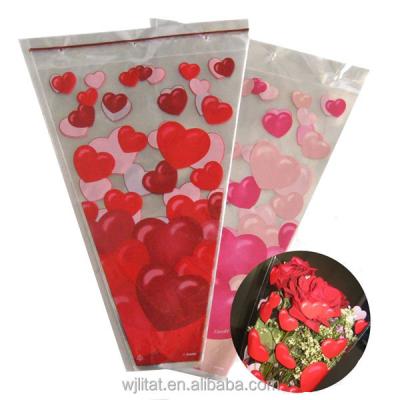 China Bopp Flower Transparent Custom Big Safety Printing Plastic Sleeves for sale