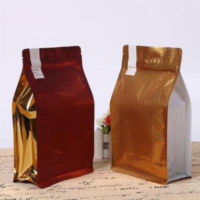 China Disposable Resealable Empty Plastic Pouch Flat Bottom Biodegradable Compostable Custom Printed Packets Valve Packaging Coffee Bag for sale