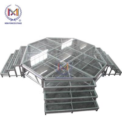 China 6082-T6/6061-T6 Aluminum Alloy Round Stage Platform Stage Plywood Removable Glass Aluminum Stage for sale