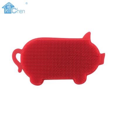 China Stocked Food Grade Silicone Dishwashing Brush Is Not Easy To Stain Oil Rag Kitchen Brush Pots And Bowls Household Cleaning for sale