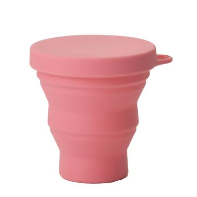 China High Quality Sustainable LFGB Certified Food Grade Silicone Portable Cup With Cover For Travel Water Glass Kitchenware for sale