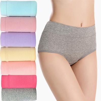 China Mid Elastic Control Design Elastic Tummy Waist Women's Underwear Cotton Breathable Panties for sale