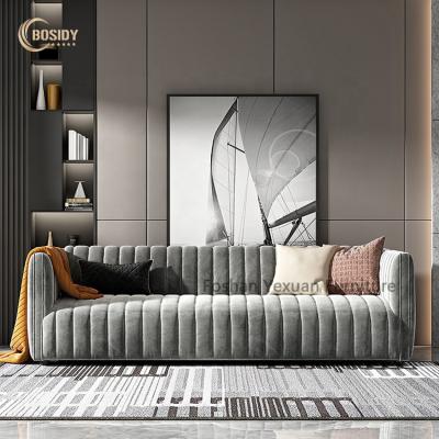 China 2021 Sectional Modern Sofa Set Furniture Living Room Velvet Fabric Upholstered Sofa for sale