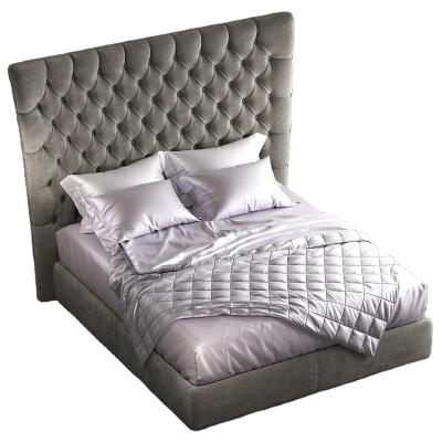 China Easy Assemble High Back Headboard Button Tufted Luxury Queen Designer Bed for sale