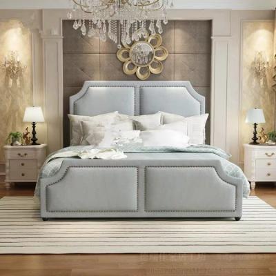 China Fabric Bedroom Furniture Set Modern Luxury Latest Design King Size Double Platform Fabric Bed With High Storage for sale