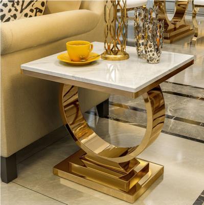 China (Other) wholesale hot sale living room furniture adjustable sofa beside table metal hardware gold coffee table for sale