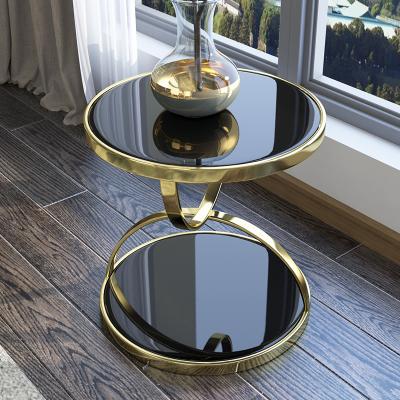 China Manufacturer Adjustable Modern White Black Color Porcelain OEM ODM (Others) Glass Marble Top Side Tables For Living Room for sale